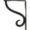 Ekena Millwork Ashford Single, Wrought Iron Bracket, (Single center brace), Antiqued Silve 1 1/2"W  x 5 1/2"D x 8"H BKTM01X05X08SASASV - alternate 7